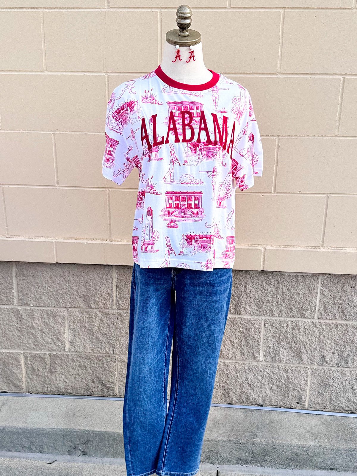 [Stewart Simmons] Alabama Team Toile Embroidered Tee - The Pink Pineapple 850