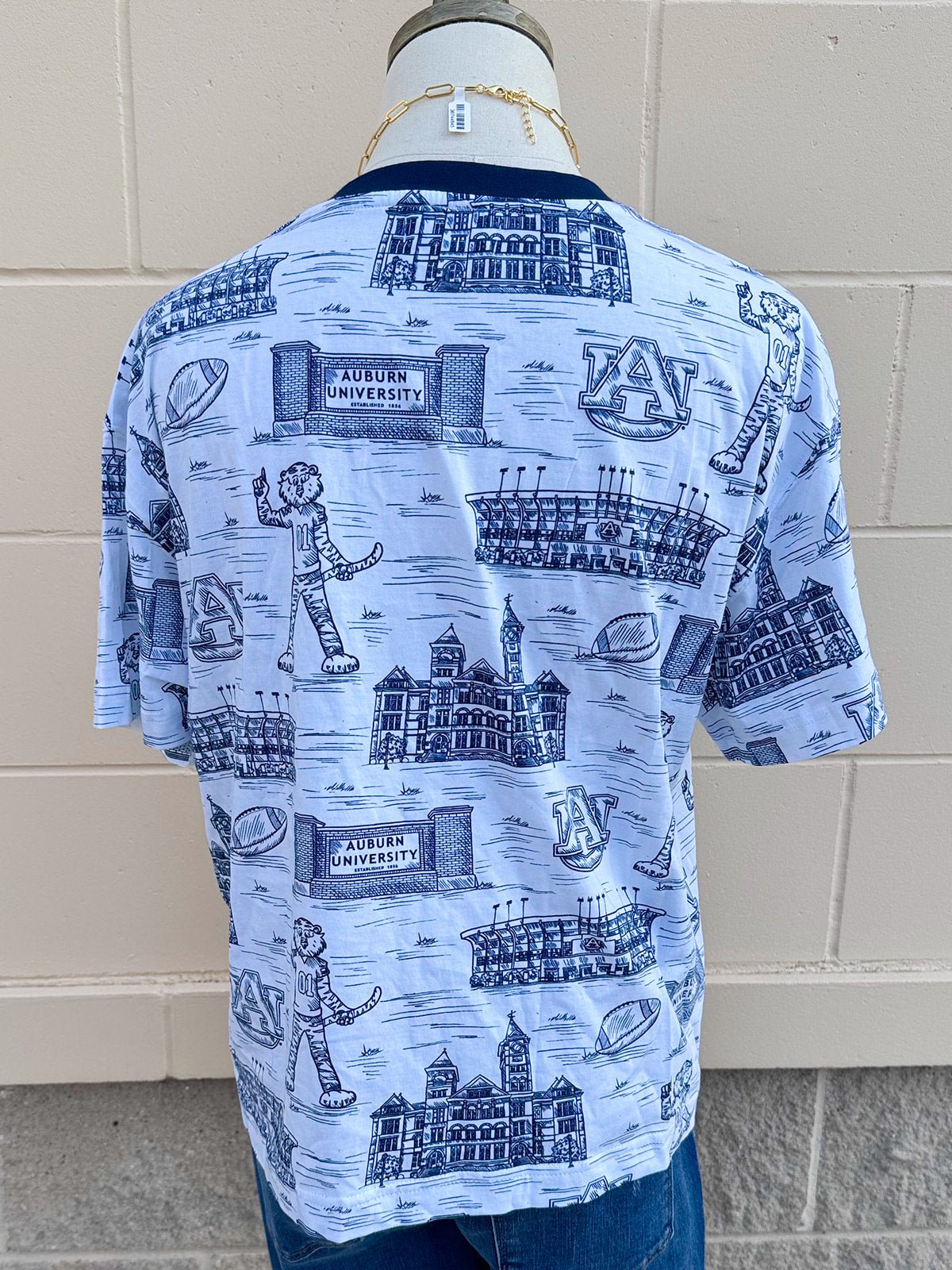 [Stewart Simmons] Auburn Team Toile Embroidered Tee - The Pink Pineapple 850
