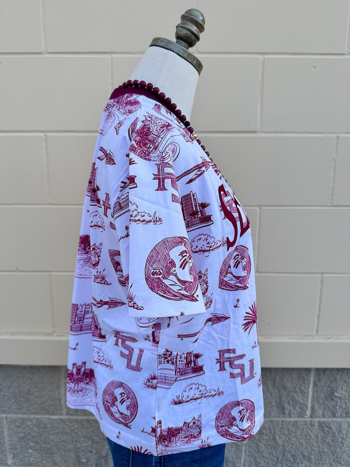 [Stewart Simmons] FSU Team Toile Embroidered Tee - The Pink Pineapple 850