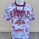 [Stewart Simmons] FSU Team Toile Embroidered Tee - The Pink Pineapple 850