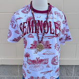 [Stewart Simmons] FSU Team Toile Embroidered Tee - The Pink Pineapple 850
