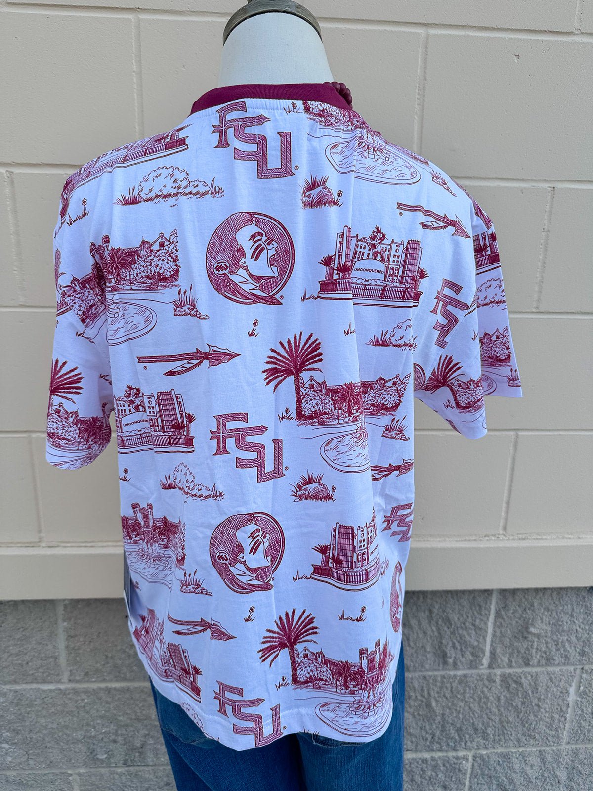 [Stewart Simmons] FSU Team Toile Embroidered Tee - The Pink Pineapple 850