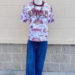 [Stewart Simmons] FSU Team Toile Embroidered Tee - The Pink Pineapple 850