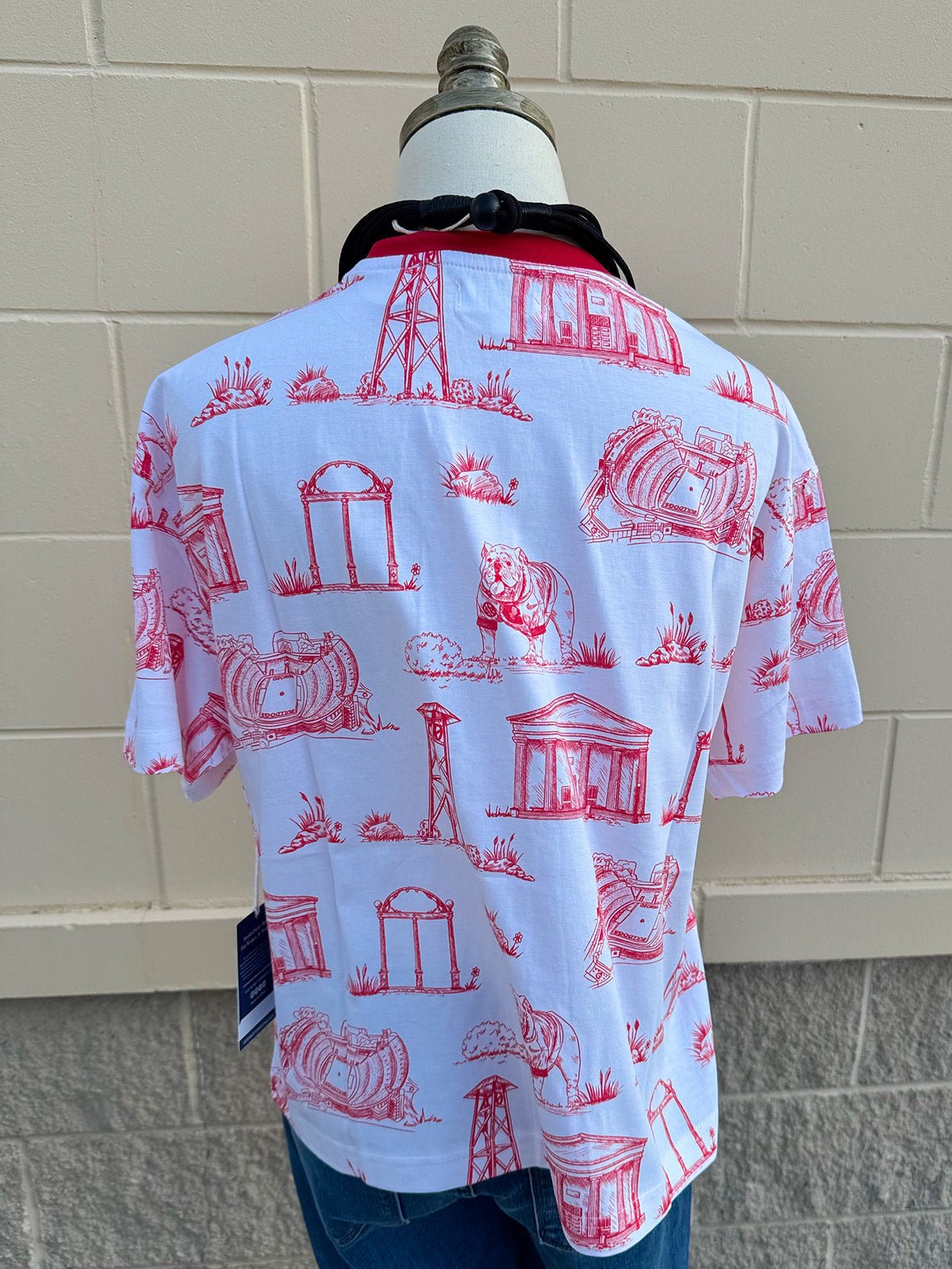 [Stewart Simmons] Georgia Team Toile Embroidered Tee - The Pink Pineapple 850