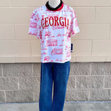 [Stewart Simmons] Georgia Team Toile Embroidered Tee - The Pink Pineapple 850
