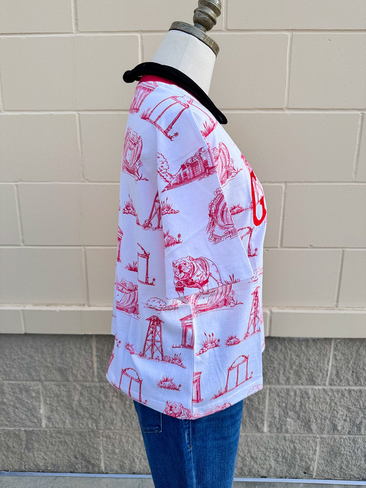 [Stewart Simmons] Georgia Team Toile Embroidered Tee - The Pink Pineapple 850