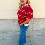 [Stewart Simmons] Merit Puff Sleeve Sweater | Alabama - The Pink Pineapple 850