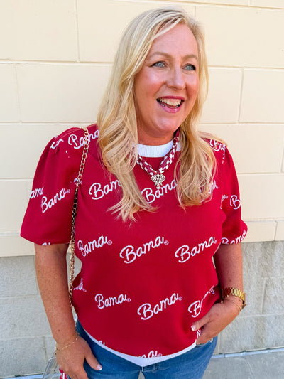 [Stewart Simmons] Merit Puff Sleeve Sweater | Alabama - The Pink Pineapple 850