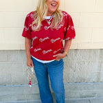 [Stewart Simmons] Merit Puff Sleeve Sweater | Alabama - The Pink Pineapple 850