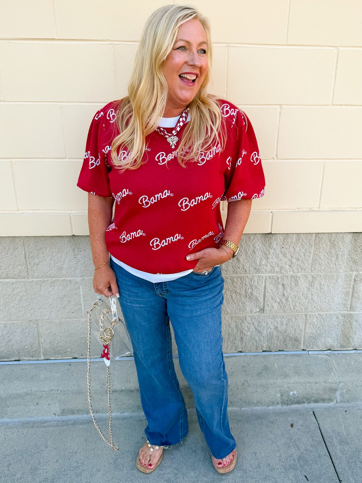 [Stewart Simmons] Merit Puff Sleeve Sweater | Alabama - The Pink Pineapple 850