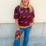 [Stewart Simmons] Merit Puff Sleeve Sweater | Florida State - The Pink Pineapple 850