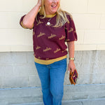 [Stewart Simmons] Merit Puff Sleeve Sweater | Florida State - The Pink Pineapple 850