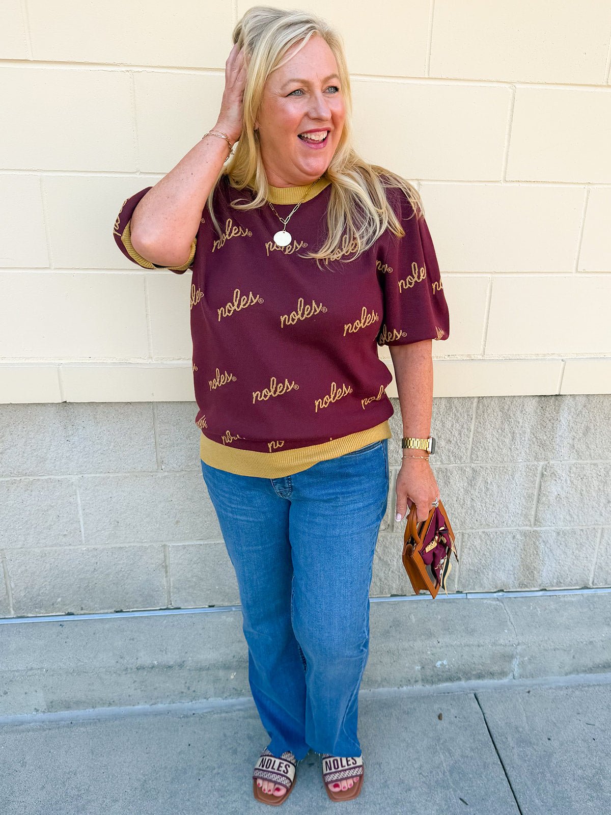 [Stewart Simmons] Merit Puff Sleeve Sweater | Florida State - The Pink Pineapple 850