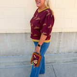 [Stewart Simmons] Merit Puff Sleeve Sweater | Florida State - The Pink Pineapple 850