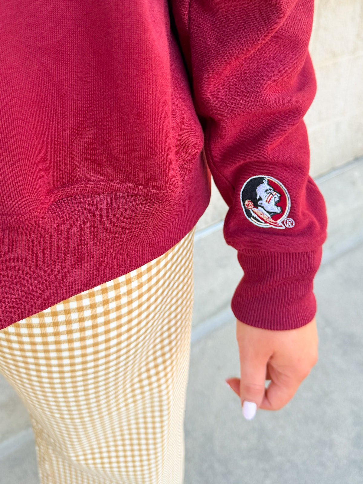 [Stewart Simmons] The Heritage Plaid Crewneck | FSU - The Pink Pineapple 850