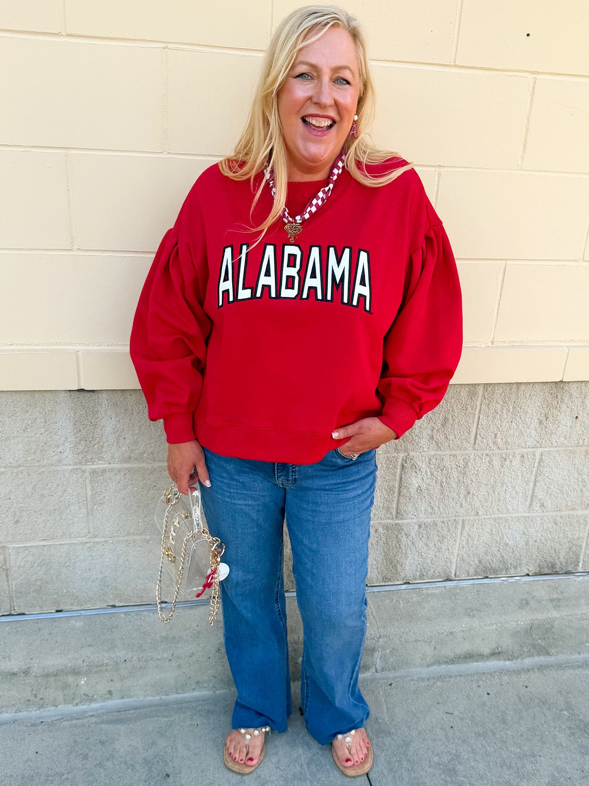 [Stewart Simmons] The Legacy Fleece Crewneck | Alabama - The Pink Pineapple 850
