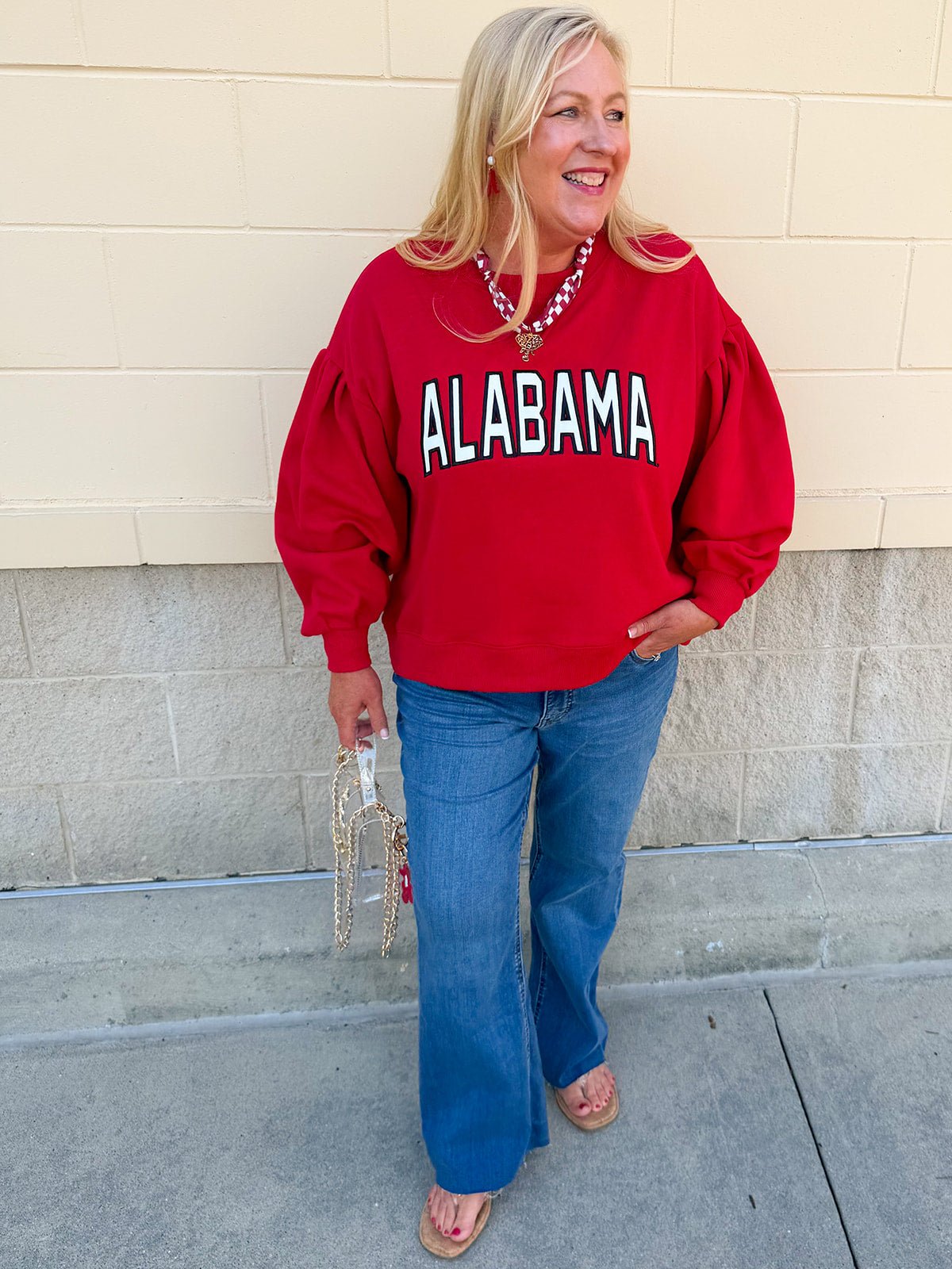 [Stewart Simmons] The Legacy Fleece Crewneck | Alabama - The Pink Pineapple 850