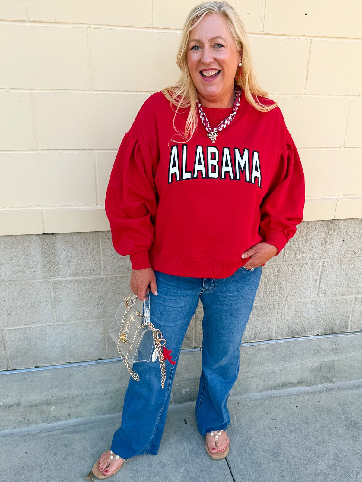 [Stewart Simmons] The Legacy Fleece Crewneck | Alabama - The Pink Pineapple 850