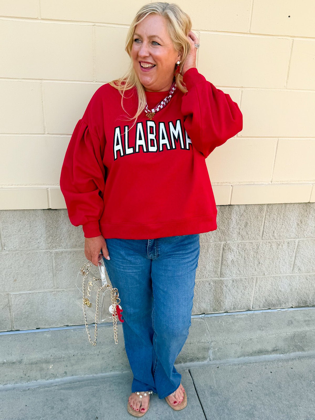 [Stewart Simmons] The Legacy Fleece Crewneck | Alabama - The Pink Pineapple 850