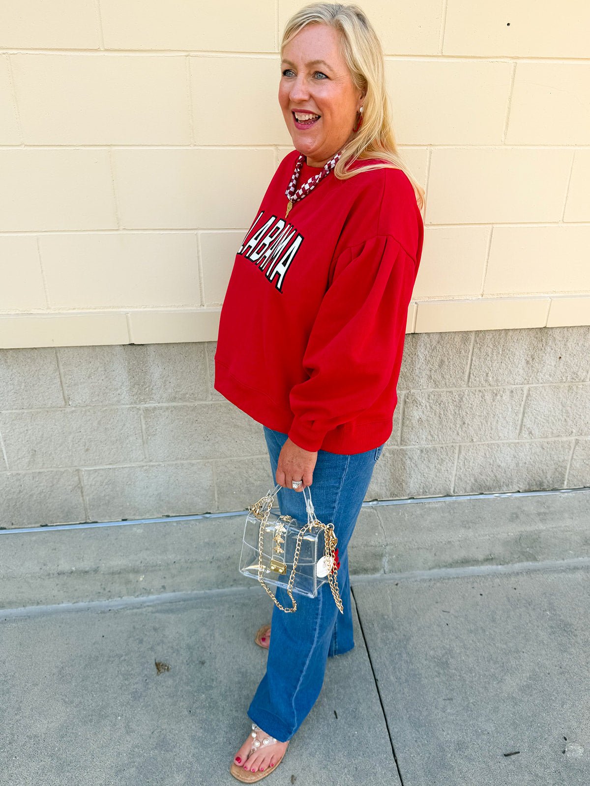 [Stewart Simmons] The Legacy Fleece Crewneck | Alabama - The Pink Pineapple 850