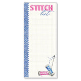 Stitch List Blue & Pink Needlepoint Skinny Notepad - The Pink Pineapple 850