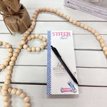 Stitch List Blue & Pink Needlepoint Skinny Notepad - The Pink Pineapple 850