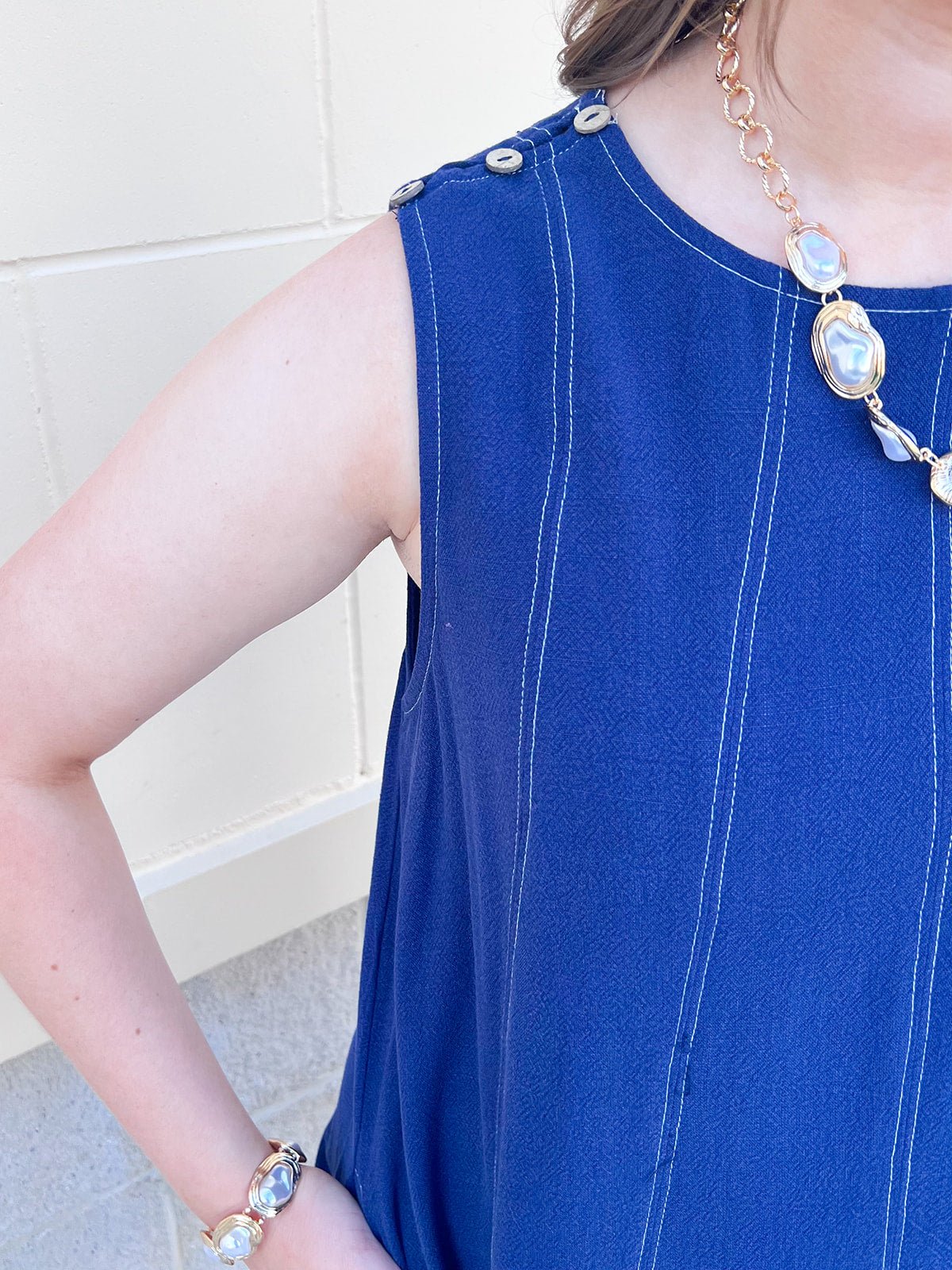 Stitched to Perfection Denim Mini Dress - The Pink Pineapple 850