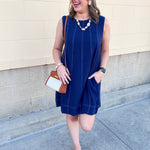 Stitched to Perfection Denim Mini Dress - The Pink Pineapple 850