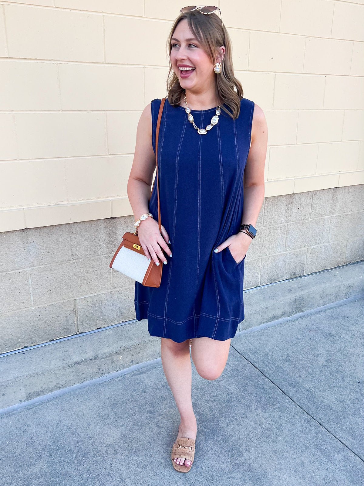 Stitched to Perfection Denim Mini Dress - The Pink Pineapple 850