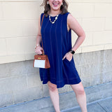 Stitched to Perfection Denim Mini Dress - The Pink Pineapple 850