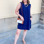 Stitched to Perfection Denim Mini Dress - The Pink Pineapple 850