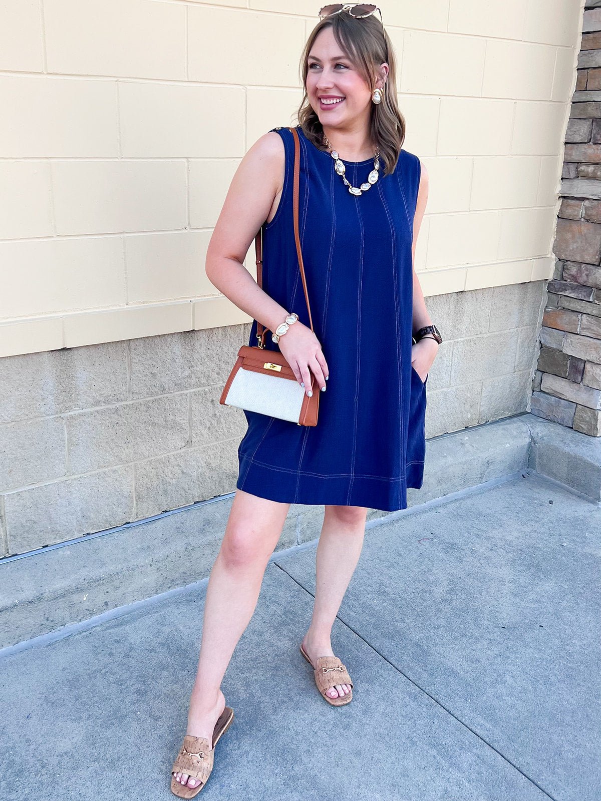 Stitched to Perfection Denim Mini Dress - The Pink Pineapple 850