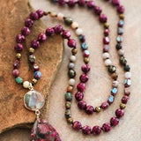 Stone Beaded Long Necklace in Rose - The Pink Pineapple 850