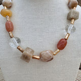 Soft Balance Stone & Acrylic Beaded Necklace