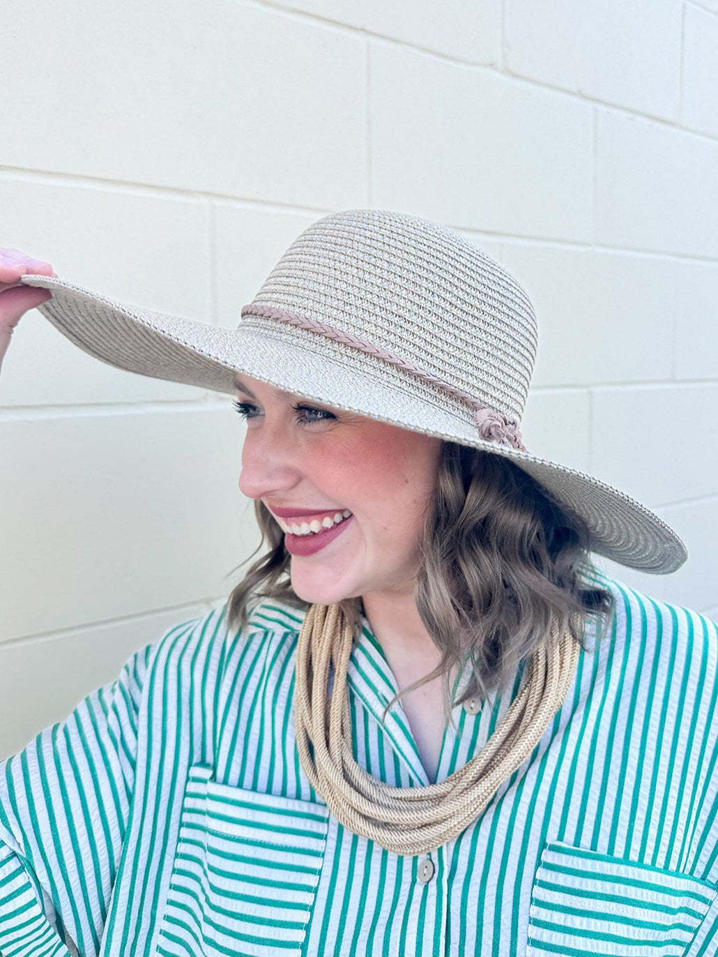 Straw Floppy Sun Hat - Natural - The Pink Pineapple 850