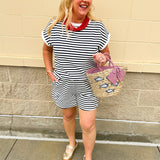 Stripe & Ease Two - Piece Set - The Pink Pineapple 850