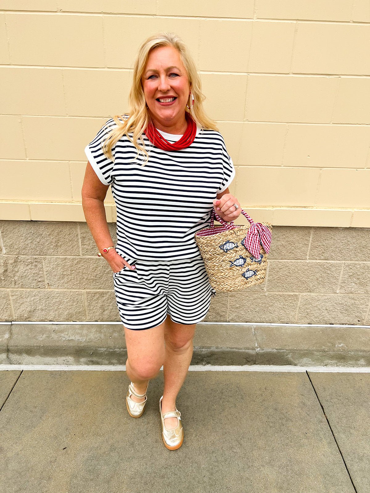 Stripe & Ease Two - Piece Set - The Pink Pineapple 850