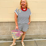 Stripe & Ease Two - Piece Set - The Pink Pineapple 850