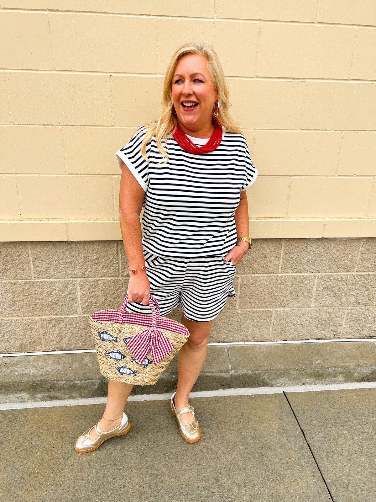 Stripe & Ease Two - Piece Set - The Pink Pineapple 850