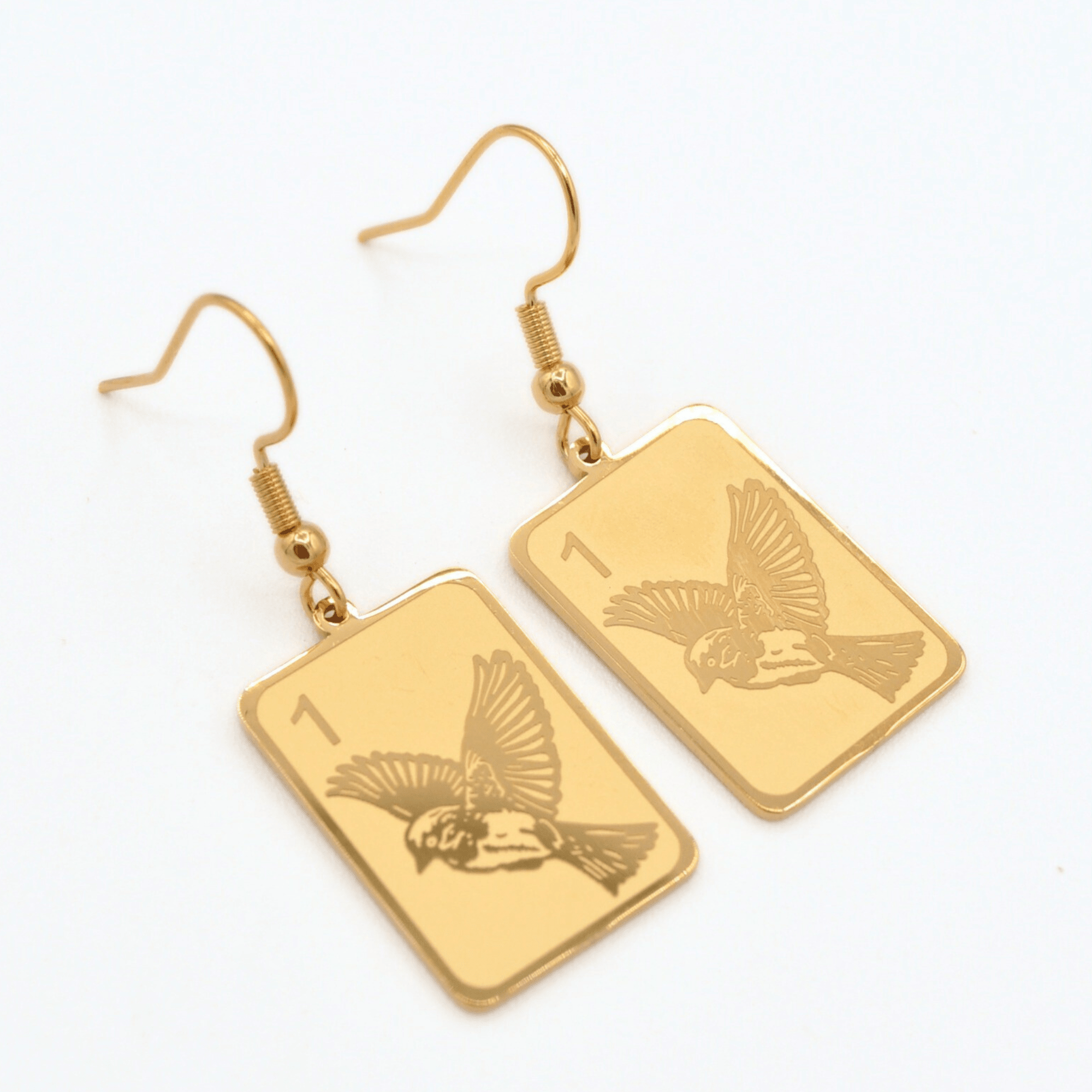 Stunning Sparrow One Bam Mahjong Earrings - The Pink Pineapple 850