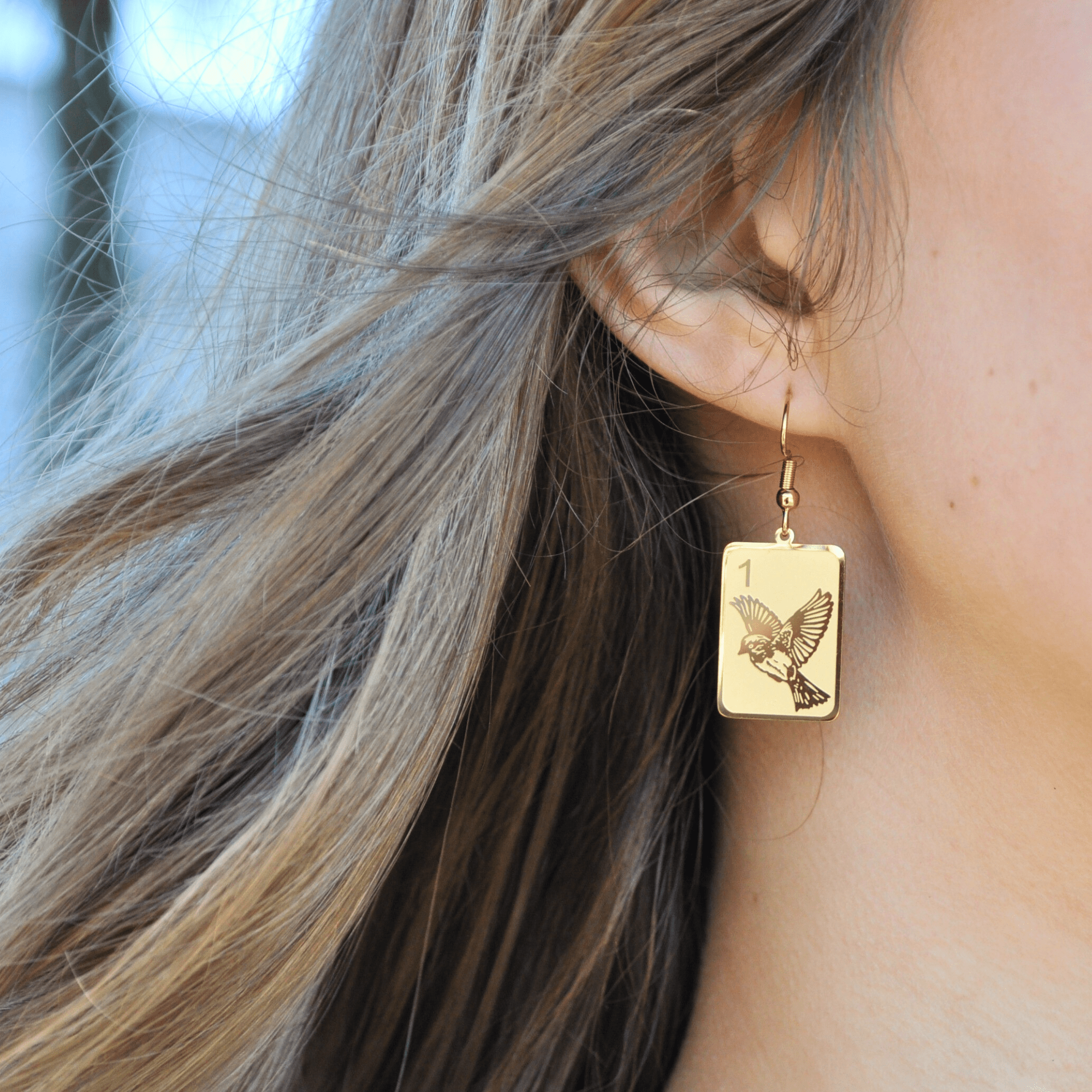Stunning Sparrow One Bam Mahjong Earrings - The Pink Pineapple 850