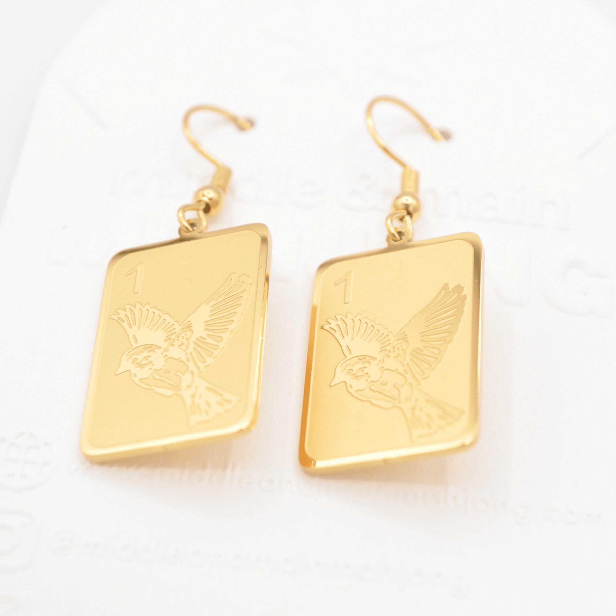 Stunning Sparrow One Bam Mahjong Earrings - The Pink Pineapple 850
