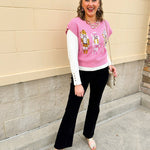 Sugarplum Nutcracker Sequin Knit Vest in Pink - The Pink Pineapple 850