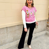 Sugarplum Nutcracker Sequin Knit Vest in Pink - The Pink Pineapple 850