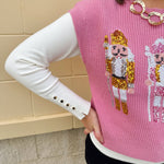 Sugarplum Nutcracker Sequin Knit Vest in Pink - The Pink Pineapple 850