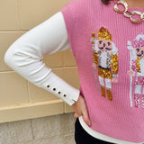 Sugarplum Nutcracker Sequin Knit Vest in Pink - The Pink Pineapple 850