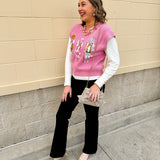 Sugarplum Nutcracker Sequin Knit Vest in Pink - The Pink Pineapple 850