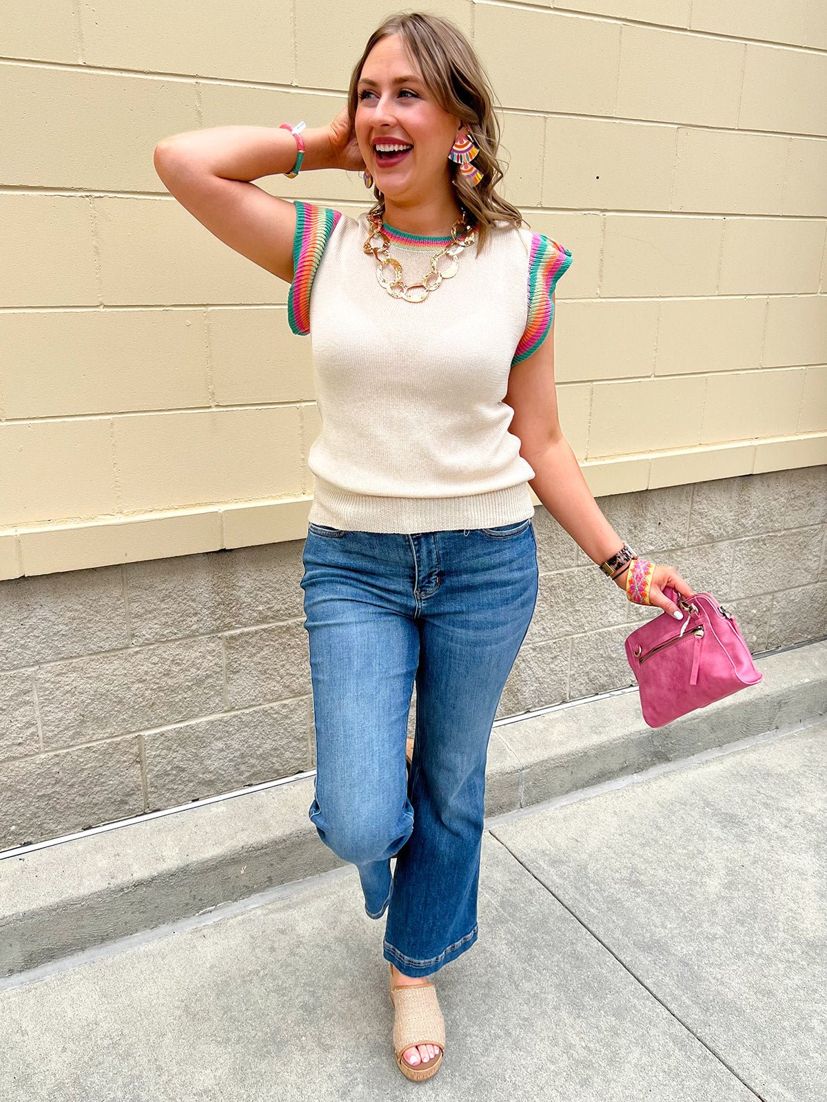 Sunbeam Ruffle Knit Top - The Pink Pineapple 850