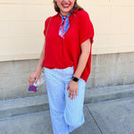 Sunday Best Woven Top in Red - The Pink Pineapple 850