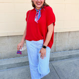 Sunday Best Woven Top in Red - The Pink Pineapple 850